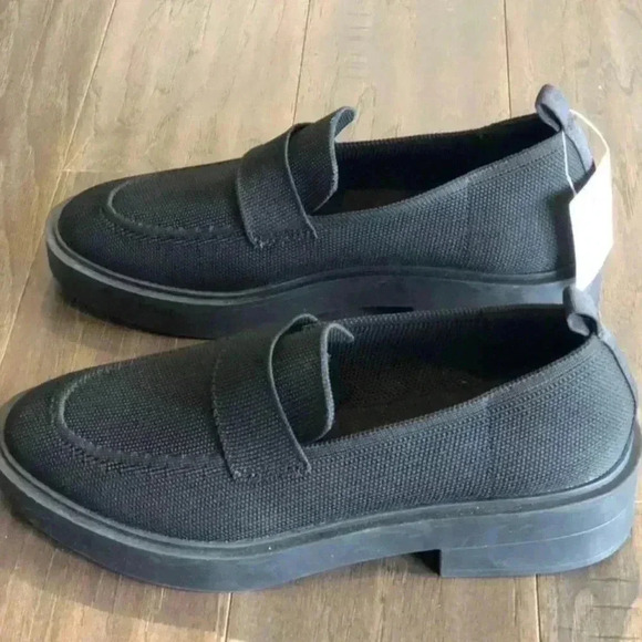 Steven New York by Steven Madden, Brynn Chunky Heeled Slip-on Loafers -Black 9.5 - Picture 2 of 6